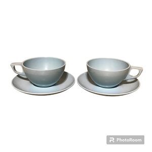Vintage Stetson‎ Melmac Blue Cups and Saucers